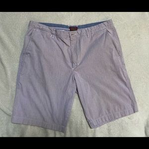 FINE RED & BLUE PINSTRIPE CLASSIC shorts, size 36.